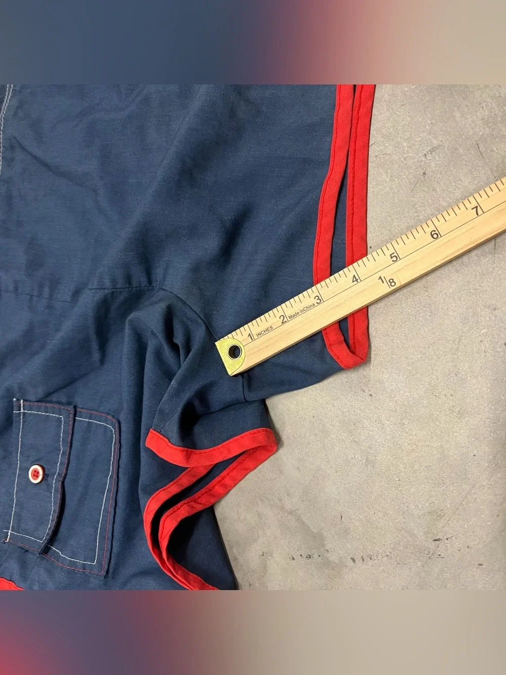 60’s Vintage Catalina Men's 34 Blue Red Swim Shorts Made In California USA Lined